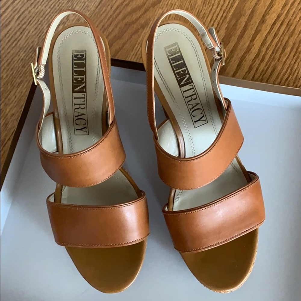 Women’s wedge sandals size 7 leather upper